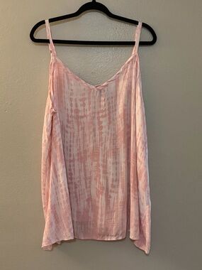 Torrid Pink White Tie Dye Rayon Cami Tank Top Plus Size 1